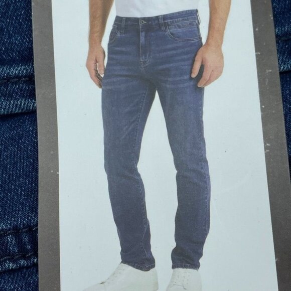 Kenneth Cole Mens Straight Fit Stretch Denim Jeans Dark Wash 32x30 a0091 - Picture 1 of 5